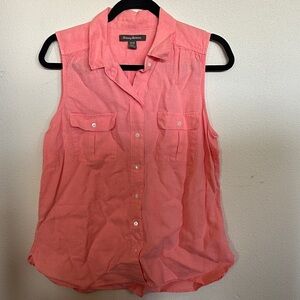 Tommy Bahama Pink Sleeveless Button Down Shirt